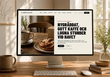 Bryggan – kafékoncept för Åland, demo av startsidan