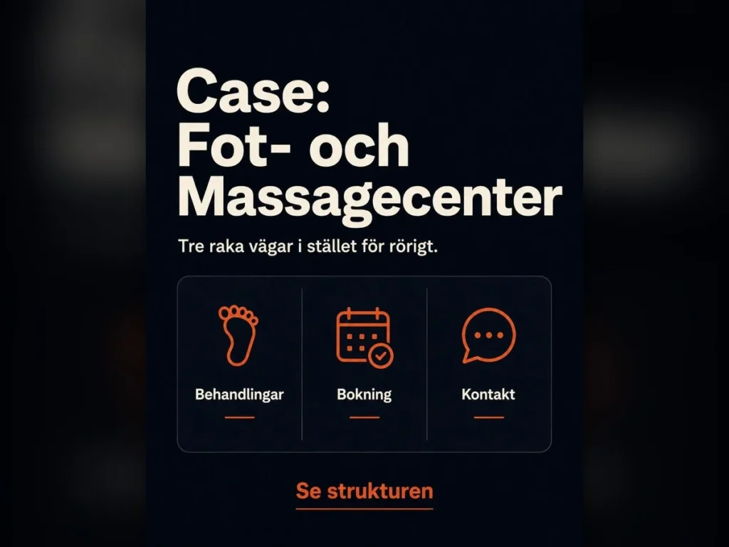 Case: en lugn, bokningsdriven klinikwebb för Fot- och Massagecenter