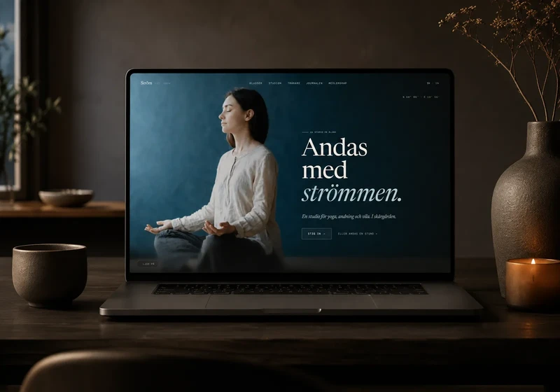Ström Studio – studiokoncept, demo av startsidan